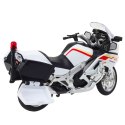 Motocykl Metalowy Światła Dźwięki Biały Czerwone Żółte Linie 1:12 Motocykl Metalowy Światła Dźwięki Biały Czerwone Żółte Linie 1:12