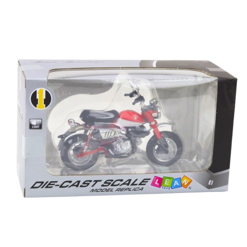 Motocykl Retro Klasyczny Metalowy Światła Czerwony 1:12 Motocykl Retro Klasyczny Metalowy Światła Czerwony 1:12