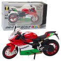 Motocykl Sportowy Metalowy Czerwono Zielony Światła Dźwięki 1:12 Motocykl Sportowy Metalowy Czerwono Zielony Światła Dźwięki 1:12