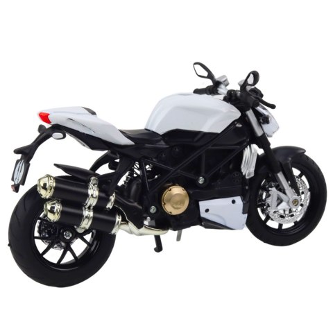 Motocykl Sportowy Metalowy Światła Dźwięki Biały 1:12 Motocykl Sportowy Metalowy Światła Dźwięki Biały 1:12