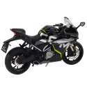 Motocykl Sportowy Metalowy Światła Dźwięki Czarny 250 SR 1:12 Motocykl Sportowy Metalowy Światła Dźwięki Czarny 250 SR 1:12