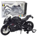 Motocykl Sportowy Metalowy Światła Dźwięki Czarny S1000 1:12 Motocykl Sportowy Metalowy Światła Dźwięki Czarny S1000 1:12