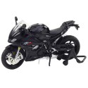 Motocykl Sportowy Metalowy Światła Dźwięki Czarny S1000 1:12 Motocykl Sportowy Metalowy Światła Dźwięki Czarny S1000 1:12