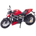 Motocykl Sportowy Metalowy Światła Dźwięki Srebrne Elementy Czerwony 1:12 Motocykl Sportowy Metalowy Światła Dźwięki Srebrne Elementy Czerwony 1:12