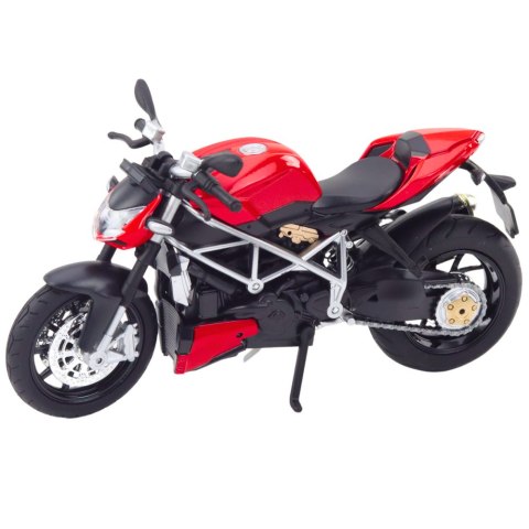 Motocykl Sportowy Metalowy Światła Dźwięki Srebrne Elementy Czerwony 1:12 Motocykl Sportowy Metalowy Światła Dźwięki Srebrne Elementy Czerwony 1:12