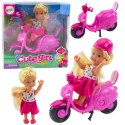 Zestaw Mini Laleczka Lalka Skuter Kask Różowy Zestaw Mini Laleczka Lalka Skuter Kask Różowy