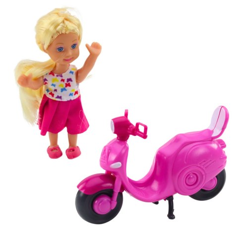 Zestaw Mini Laleczka Lalka Skuter Kask Różowy Zestaw Mini Laleczka Lalka Skuter Kask Różowy