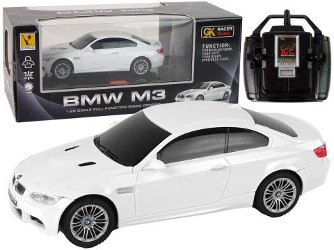 Auto R/C BMW M3 Pilot Światła 1:28 Białe Auto R/C BMW M3 Pilot Światła 1:28 Białe