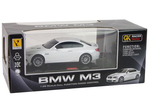 Auto R/C BMW M3 Pilot Światła 1:28 Białe Auto R/C BMW M3 Pilot Światła 1:28 Białe