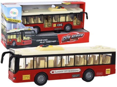 Autobus Na Baterie Światła Dźwięki Czerwony Miejski 1:16 Autobus Na Baterie Światła Dźwięki Czerwony Miejski 1:16