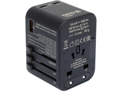 ADAPTER PODRÓŻNY UNIWERSALNY USB-C PD 65W ADAPTER PODRÓŻNY UNIWERSALNY USB-C PD 65W