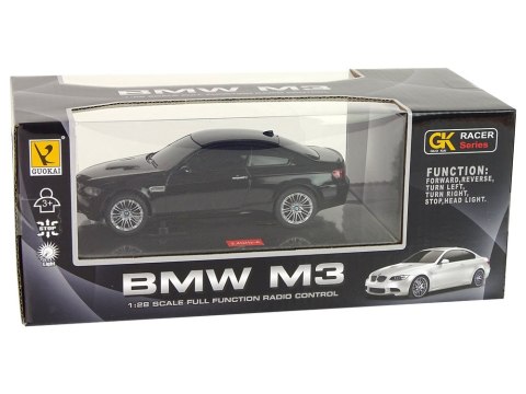 Auto R/C BMW M3 Pilot Światła 1:28 Czarne Auto R/C BMW M3 Pilot Światła 1:28 Czarne