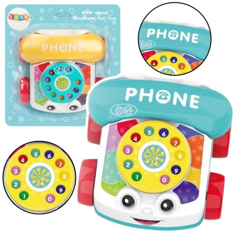 Telefon Na Kółkach Do Ciągnięcia Interaktywny Kolorowy Telefon Na Kółkach Do Ciągnięcia Interaktywny Kolorowy