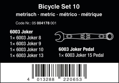 ZESTAW KLUCZY PŁASKO-OCZKOWYCH BICYCLE SET 10SZT. ZESTAW KLUCZY PŁASKO-OCZKOWYCH BICYCLE SET 10SZT.