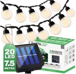 GIRLANDA SOLARNA GLADI 2, 20 LED G40 7,5M