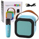 Zestaw Karaoke Głośnik Mikrofon Bezprzewodowy K12 RGB Bluetooth Niebieski