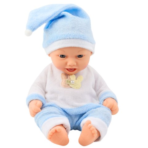 Lalka Bobas W Niebieskiej Piżamce Czapeczka z Pomponem Lalka Bobas W Niebieskiej Piżamce Czapeczka z Pomponem