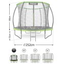 Trampolina ogrodowa profilowana 8ft/252cm z siatką wewnętrzną Neo-Sport Trampolina ogrodowa profilowana 8ft/252cm z siatką wewnętrzną Neo-Sport