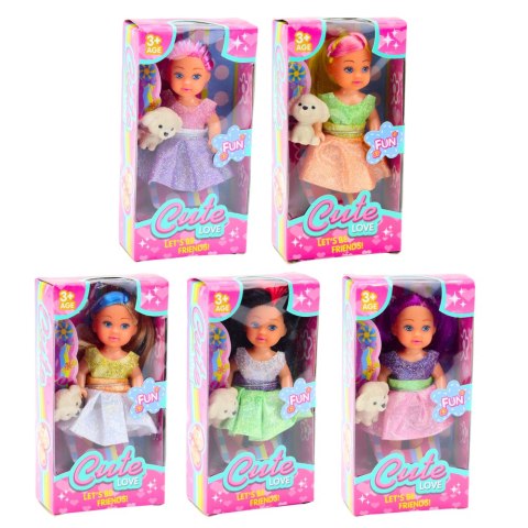 Zestaw Mini Laleczka W Sukience Piesek Lalka Pupil Mix 12cm Zestaw Mini Laleczka W Sukience Piesek Lalka Pupil Mix 12cm