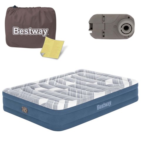 Materac dmuchany 203x152x36 cm z wbudowaną pompką Bestway 6712Y Materac dmuchany 203x152x36 cm z wbudowaną pompką Bestway 6712Y