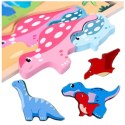 Układanka Tablica 2w1 Drewniana Edukacyjna Pisak Dinozaury 12el Układanka Tablica 2w1 Drewniana Edukacyjna Pisak Dinozaury 12el
