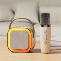 Zestaw Karaoke Głośnik Mikrofon Bezprzewodowy K12 RGB Bluetooth Beżowy Zestaw Karaoke Głośnik Mikrofon Bezprzewodowy K12 RGB Bluetooth Beżowy