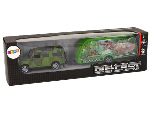 Zestaw Pojazdów Jeep z Naciągiem Przyczepa z Dinozaurami Zestaw Pojazdów Jeep z Naciągiem Przyczepa z Dinozaurami