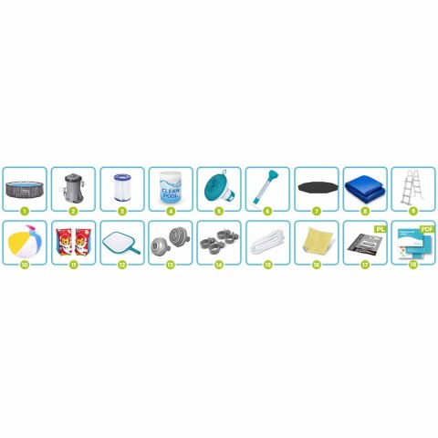 Basen ogrodowy stelażowy 366 x 100 cm 18w1 Bestway 5614X Basen ogrodowy stelażowy 366 x 100 cm 18w1 Bestway 5614X