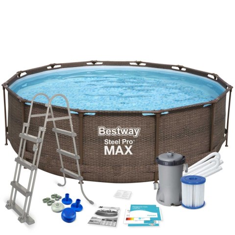 Basen ogrodowy stelażowy 366 x 100 cm zestaw 10w1 Bestway 56709 Basen ogrodowy stelażowy 366 x 100 cm zestaw 10w1 Bestway 56709