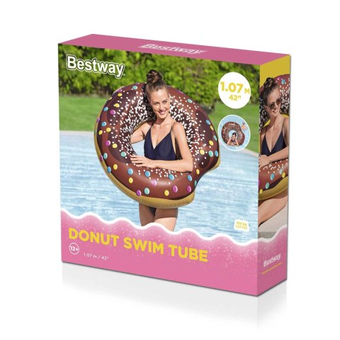 Dmuchane koło plażowe do pływania brązowy Donut 107cm BESTWAY Dmuchane koło plażowe do pływania brązowy Donut 107cm BESTWAY