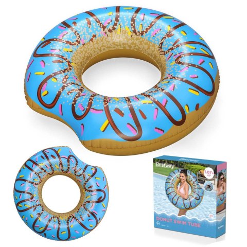 Dmuchane koło plażowe do pływania niebieski Donut 107cm BESTWAY Dmuchane koło plażowe do pływania niebieski Donut 107cm BESTWAY