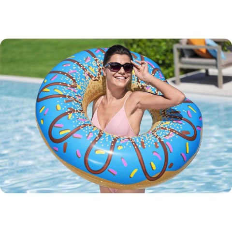 Dmuchane koło plażowe do pływania niebieski Donut 107cm BESTWAY Dmuchane koło plażowe do pływania niebieski Donut 107cm BESTWAY