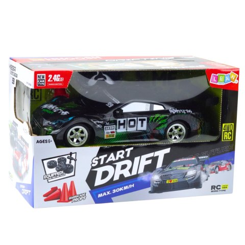 Samochód Wyścigowy Auto Do Driftu RC Czarno Zielone 30km/h 1:16 Samochód Wyścigowy Auto Do Driftu RC Czarno Zielone 30km/h 1:16