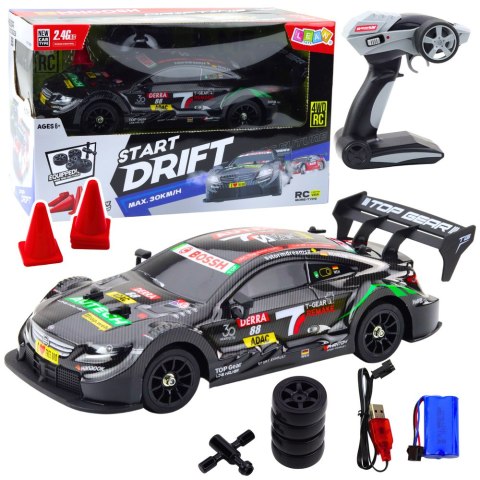 Samochód Wyścigowy Auto Do Driftu RC Czarny Karbon 30km/h 1:16 Samochód Wyścigowy Auto Do Driftu RC Czarny Karbon 30km/h 1:16