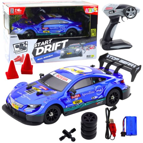 Samochód Wyścigowy Auto Do Driftu RC Niebieskie 30km/h 1:16 Samochód Wyścigowy Auto Do Driftu RC Niebieskie 30km/h 1:16