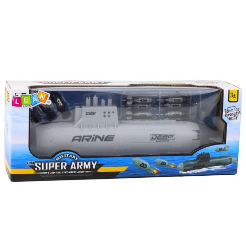 Statek Łódź Podwodna Strzelająca Torpedami Napęd Szara 28cm Statek Łódź Podwodna Strzelająca Torpedami Napęd Szara 28cm