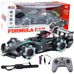 Wyścigówka Auto Sportowe Zdalnie Sterowana RC Efekt Dymu 2.4G Czarna