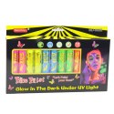 Zestaw Do Malowania Twarzy Pisaki Kredki Neonowe UV Fluorescencyjne 12szt