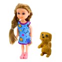 Zestaw Mini Laleczka W Sukience Z Pieskiem 14,5cm Mix Zestaw Mini Laleczka W Sukience Z Pieskiem 14,5cm Mix