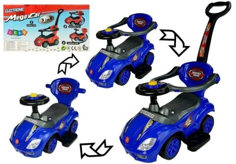 Jeździk z Pchaczem Mega Car 3w1 Niebieski Jeździk z Pchaczem Mega Car 3w1 Niebieski