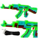 Karabin Pikselowy Broń Światła Dźwięki Zielony 39cm Karabin Pikselowy Broń Światła Dźwięki Zielony 39cm