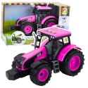 Traktor Farmerski Rolniczy Na Baterie Światła Dźwięki Różowy Traktor Farmerski Rolniczy Na Baterie Światła Dźwięki Różowy