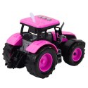 Traktor Farmerski Rolniczy Na Baterie Światła Dźwięki Różowy Traktor Farmerski Rolniczy Na Baterie Światła Dźwięki Różowy