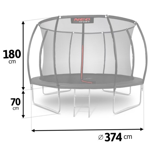 Trampolina ogrodowa profilowana 12ft/374cm z siatką wewnętrzną Neo-Sport Trampolina ogrodowa profilowana 12ft/374cm z siatką wewnętrzną Neo-Sport