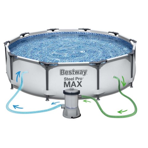 Basen ogrodowy stelażowy 305 x 76 cm zestaw 9w1 Bestway 56408 Basen ogrodowy stelażowy 305 x 76 cm zestaw 9w1 Bestway 56408