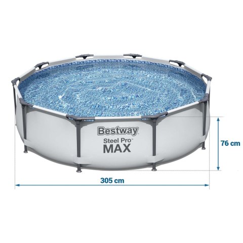 Basen ogrodowy stelażowy 305 x 76 cm zestaw 9w1 Bestway 56408 Basen ogrodowy stelażowy 305 x 76 cm zestaw 9w1 Bestway 56408