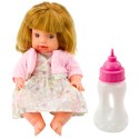 Lalka Bobas Z Butelką Do Karmienia Sukienka Pudrowy Róż Dźwięki 30cm Lalka Bobas Z Butelką Do Karmienia Sukienka Pudrowy Róż Dźwięki 30cm