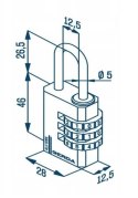KŁÓDKA PAŁĄKOWA ALUMINIOWA SZYFROWA 3 DYSKI KAS S30 CZARNA KŁÓDKA PAŁĄKOWA ALUMINIOWA SZYFROWA 3 DYSKI KAS S30 CZARNA