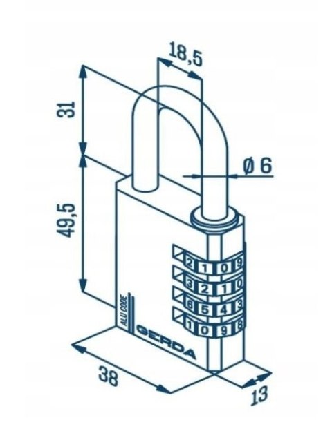 KŁÓDKA PAŁĄKOWA ALUMINIOWA SZYFROWA 4 DYSKI KAS S40 CZARNA KŁÓDKA PAŁĄKOWA ALUMINIOWA SZYFROWA 4 DYSKI KAS S40 CZARNA