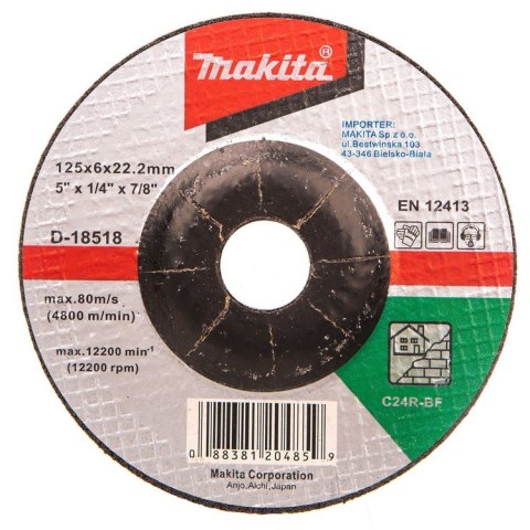 TARCZA DO BETONU 125*6.0*22MM C24R MAKITA TARCZA DO BETONU 125*6.0*22MM C24R MAKITA